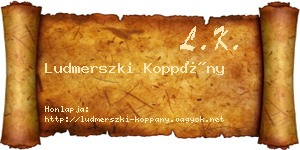Ludmerszki Koppány névjegykártya